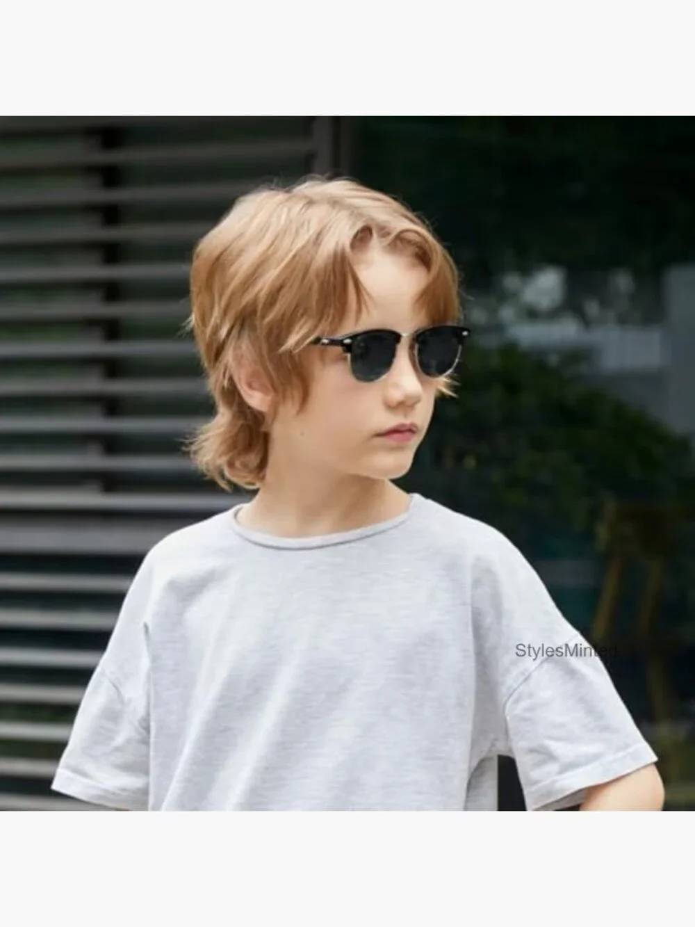 Kids Retro Semi Rimless Polarized Sunglasses UV Protection